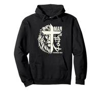 Christian Man of Faith Lion Cross 1 Corinthians 16:13 Pullover Hoodie