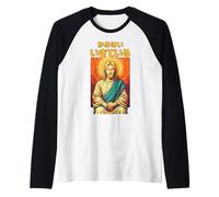 Christian Manga Anime Jesus Meditation God is Alive Art Raglan Baseball Tee
