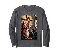 Christian Manga Anime Jesus Saves Fallen for Men Women Teens Long Sleeve T-Shirt