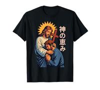 Christian Manga Jesus Embrace God’s Grace Kanji Anime Art T-Shirt