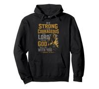 Christian Men Be Strong And Courageous Bible Verse Gift Pullover Hoodie