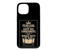 Christian Men Fear God Keep His Commandments Gift Case for iPhone 15