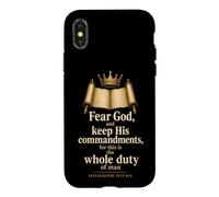 Christian Men Fear God Keep His Commandments Gift Case for iPhone X/XS