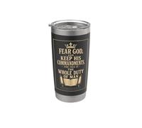 Christian Men Fear God Keep His Commandments Gift Stainless Steel Insulated Tumbler