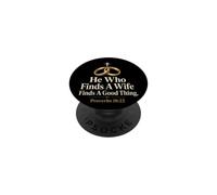 Christian Men He Who Finds A Wife Bible Verse Gift PopSockets Adhesive PopGrip