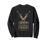 Christian Men Iron Sharpens Iron Proverbs 27:17 Gift Sweatshirt