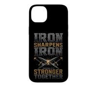 Christian Men Iron Sharpens Iron Stronger Together Gift Case for iPhone 14 Plus