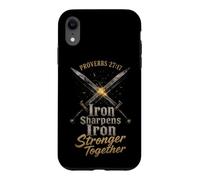 Christian Men Iron Sharpens Iron Stronger Together Gift Case for iPhone XR