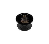 Christian Men Iron Sharpens Iron Stronger Together Gift PopSockets Adhesive PopGrip