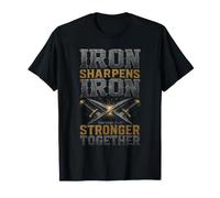 Christian Men Iron Sharpens Iron Stronger Together Gift T-Shirt