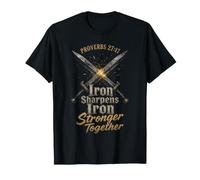 Christian Men Iron Sharpens Iron Stronger Together Gift T-Shirt
