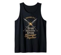 Christian Men Iron Sharpens Iron Stronger Together Gift Tank Top