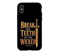 Christian Men Psalm 3:7 Break The Teeth Of The Wicked Sword Case for iPhone X/XS