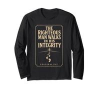 Christian Men Righteous Walks in Integrity Gift Long Sleeve T-Shirt
