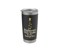 Christian Men Righteous Walks in Integrity Gift Stainless Steel Insulated Tumbler