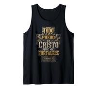 Christian Men Todo Lo Puedo En Cristo Fortalece Tank Top