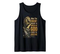 Christian Men What The Enemy Meant to Break Me Lion Tank Top