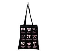 Christian Merch Pink Bows Religious Tote Bag First Communion Baptism Gifts Coquette Top Ballet (Brave tote UK)