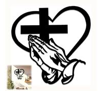 Christian metal cross wall art decor, inspirational religious faith home decor, and an elegant hand holding love cross wall decoration that is perfect for Catholics, believers, and Christian enthusias