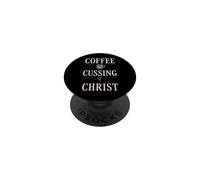 Christian Mom Faith Humor Blessed Flaws Coffee And Grace PopSockets Adhesive PopGrip
