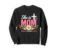 Christian Mom Faithful Strong Chosen Loved Floral Sweatshirt