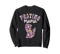 Christian Mom Floral Graphic - Praying Mama with Botanical D Sweatshirt