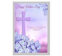 Christian Mother’s Day Card - Religious Bible quote - Biblical greeting - Blank inside to write own message - Luxury size - Classy Flower Floral Design - Special Keepsake - Happy Wishes