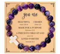 Christian Mothers-Day Gifts for Women, First Communion Confirmation Graduation Gifts Cross Bracelet, Inspirational Religious Birthday Bracelet for Her/Mom/Grandma/Daughter/Granddaughter/Friends/Sister