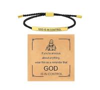 Christian motivational bracelet - God holds everything in his hands engraving on stainless steel | Adjustable bracelet for faith, strength and comfort | Inspirational gift for confirmation, birthday