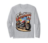 Christian Motorcycle Design with Bible Verse Long Sleeve T-Shirt