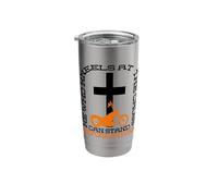 Christian Motorcycle Kneel At The Cross Stand Before Anyone Stainless Steel Insulated Tumbler