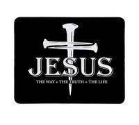 Christian Mouse Pad, Bible Verse Mouse Pads for Desk, Jesus The Way The Truth The Life, Scripture Non-Slip Rubber Base Mouse Pads for Wireless Mouse, Computers, Laptop, Office, 9.4"x7.9"