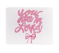 Christian Mouse Pad, Coquette Pink Bow Bible Verse Mouse Pads for Desk, John 3 16 You are So Loved, Non-Slip Rubber Base Mouse Pads for Wireless Mouse, Computers, Laptop, 9.4"x7.9"