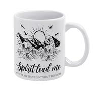 Christian Mug Spirit Lead Me Where My Trust Mug Funny Coffee Mug,Man Cave Prints,The Best Gift for Colleagues, Parents, and Grandparents, 110z Men and Women