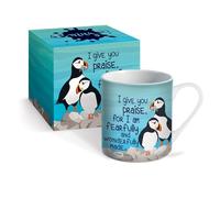 Christian Mug with Gift Box, Fearfully & Wonderfully Made (Puffins)