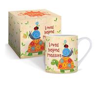 Christian Mug with Gift Box, Loved Beyond Measure, with Tortoise, Snail and Ladybird. Bible Verse Mug Makes Perfect Christian Gifts for Women & Men, by Just Cards Direct