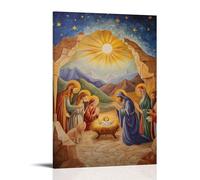 Christian Mural - The Nativity- Divine Birth in Bethlehem Modern Hanging Wall Decor - Artistic Mural Print12x18inch(30x45cm)
