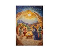 Christian Mural - The Nativity- Divine Birth in Bethlehem Modern Hanging Wall Decor - Artistic Mural Print24x36inch(60x90cm)