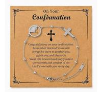 Christian Mustard Seed Bracelet Gold Silver Virgin Mary Angel Heart Mountain Hill Cross Mustard Seed Bracelet Religious Mustard Seed On Your Confirmation Inspirational Church Gift with Message Card