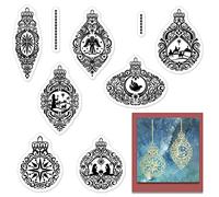 Christian Nativity Clear Stamps for Card Making Scrapbooking DIY Decorations, Religious Lace Ornaments Clear Stamps for Embossing Album Crafts Christmas Décor