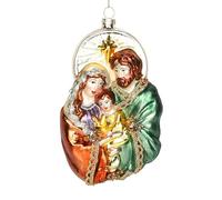 Christian Nativity Scene Decoration - Mary, Joseph and Jesus Glass Tree Ball Keepsake Religious Holiday Craft Decoration Hanging Faith Decoration | Meaningful Spiritual