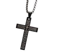 Christian Necklace for Men, Bible Chain Necklace for Men | Christian Necklace Saint Pendant | Stainless Steel Sacred Chain Belief Necklace Christian Jewelry for and Women, Se référer à la description