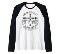 Christian Not by My Strength Bible Cross Gym Workout Fitness Raglan Baseball Tee