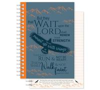 Christian Notebook, Eagles wings, softback notebook A5 lined, with Isaiah 40:31 Bible verse. Perfect as a Bible Study Journal or Christian Gift, by Just Cards Direct