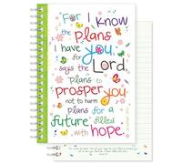 Christian Notebook, I know the plans, softback notebook A5 lined, with Jeremiah 29:11 Bible verse. Perfect as a Bible Study Journal or Christian Gift, by Just Cards Direct
