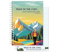 Christian Notebook, Trust in the Lord, softback notebook A5 lined, with Proverbs 3:5-6 Bible verse. Perfect as a Bible Study Journal or Christian Gift, by Just Cards Direct