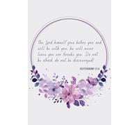 Christian Notebook With A Bible Verse: Purple Flower Notepad, A5, White, Lined Journal, Gift for Her, Devotional Notebook, Religious Gift