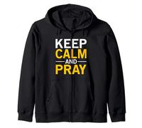 Christian novelty keep calm and pray Zip Hoodie