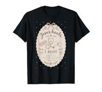 Christian Nurse Faith Scripture Healing Heart Message Value Graphic T-Shirt