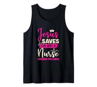 Christian Nurse Jesus Saves I’m Just A Nurse Lending My Hand Tank Top